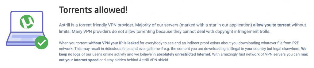 AstrillVPN - Torrenting - Marketing