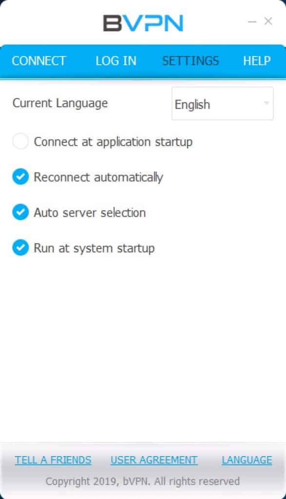 bVPN - App - Simple Settings