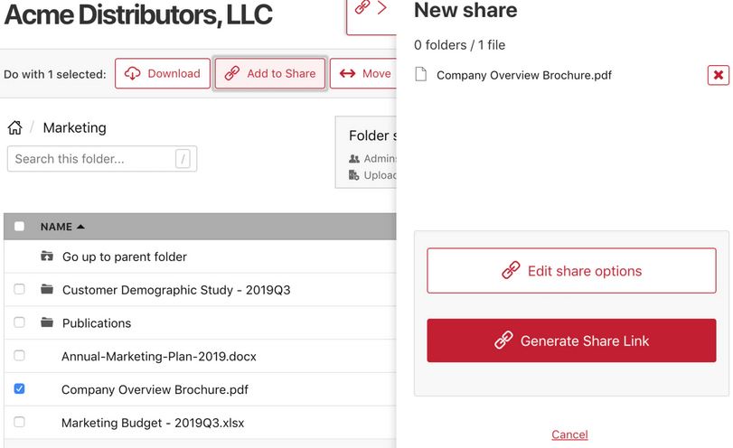 files.com dashboard