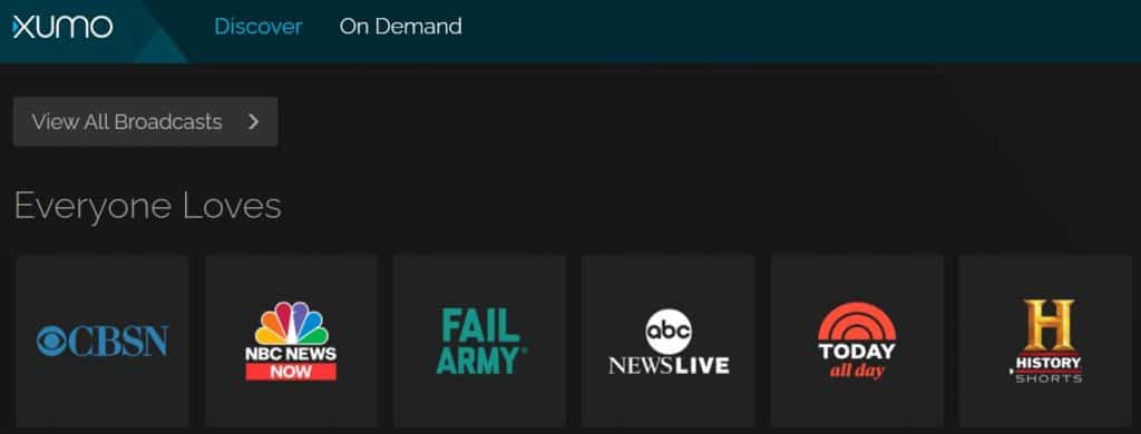 xumo free tv streaming