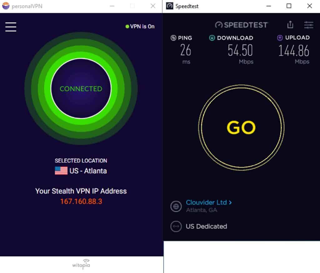 Witopia - Speed Test