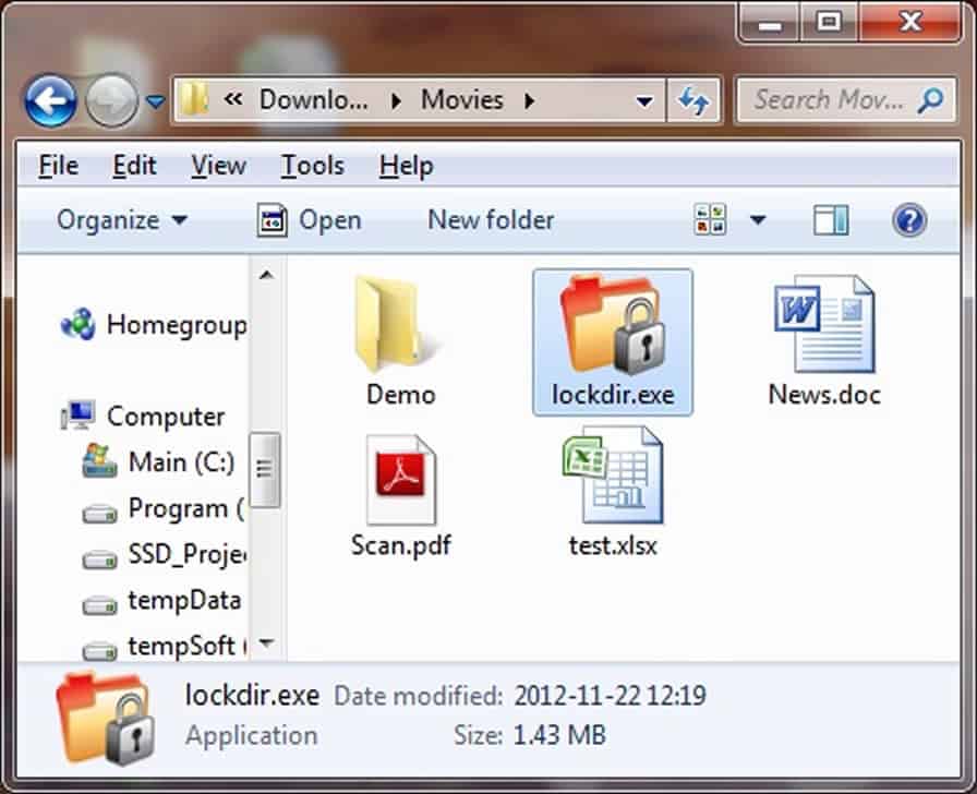 KakaSoft Folder Protector interface