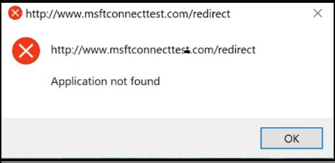 msftconnecttest redirect error