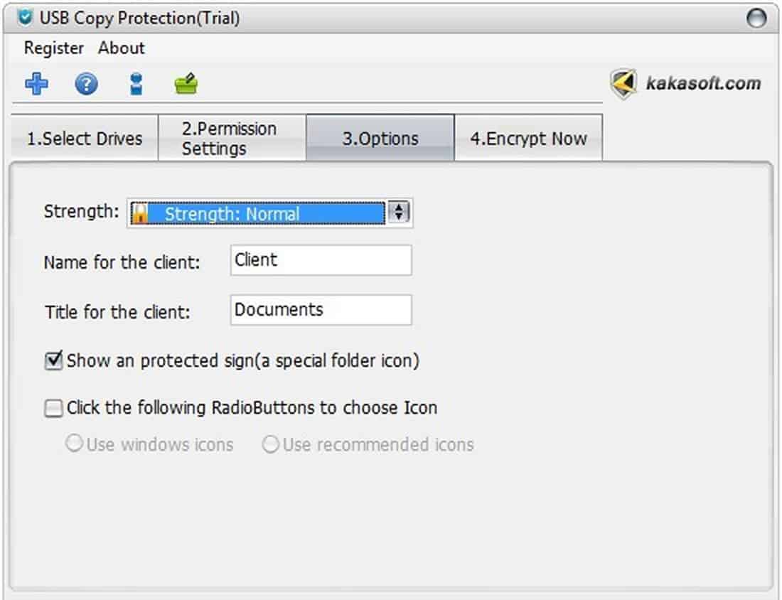 KakaSoft USB Copy Protection interface