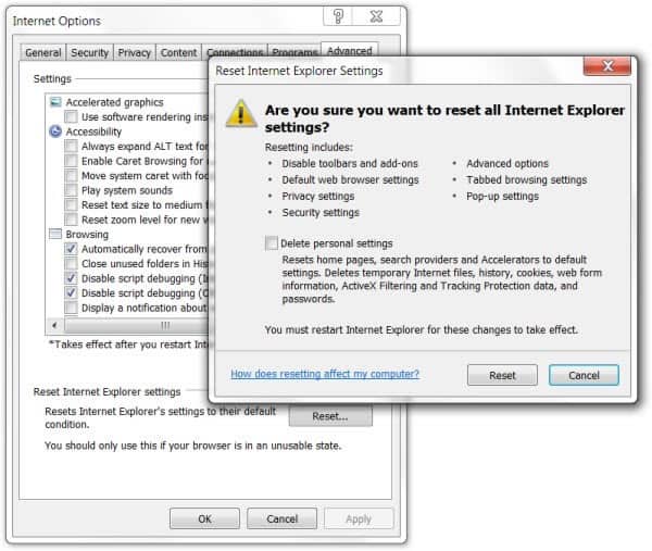 how to reset your browser settings