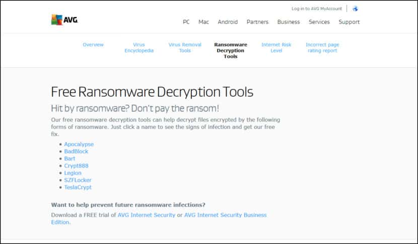 AVG Anti-ransomware Tools