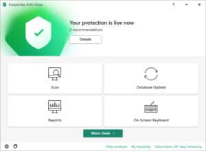 Kaspersky interface