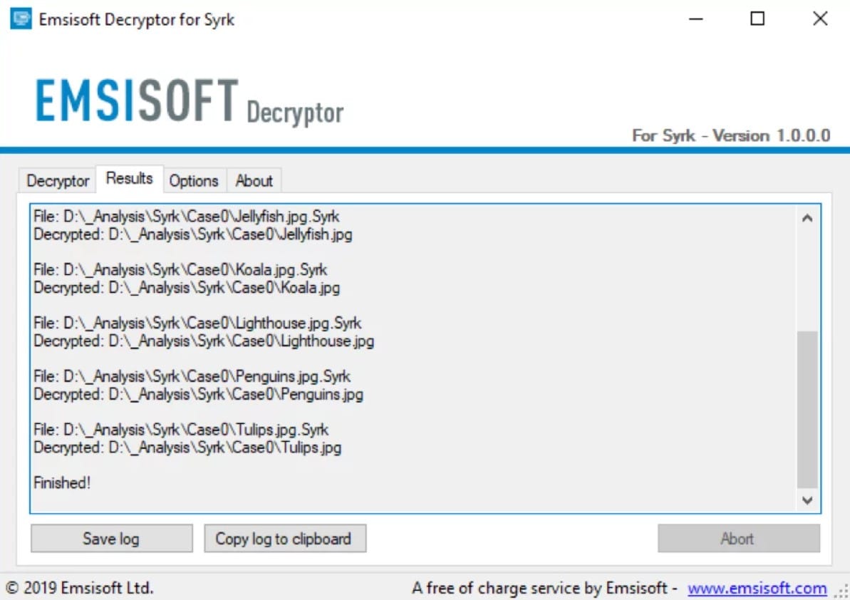 Emsissoft Decryption