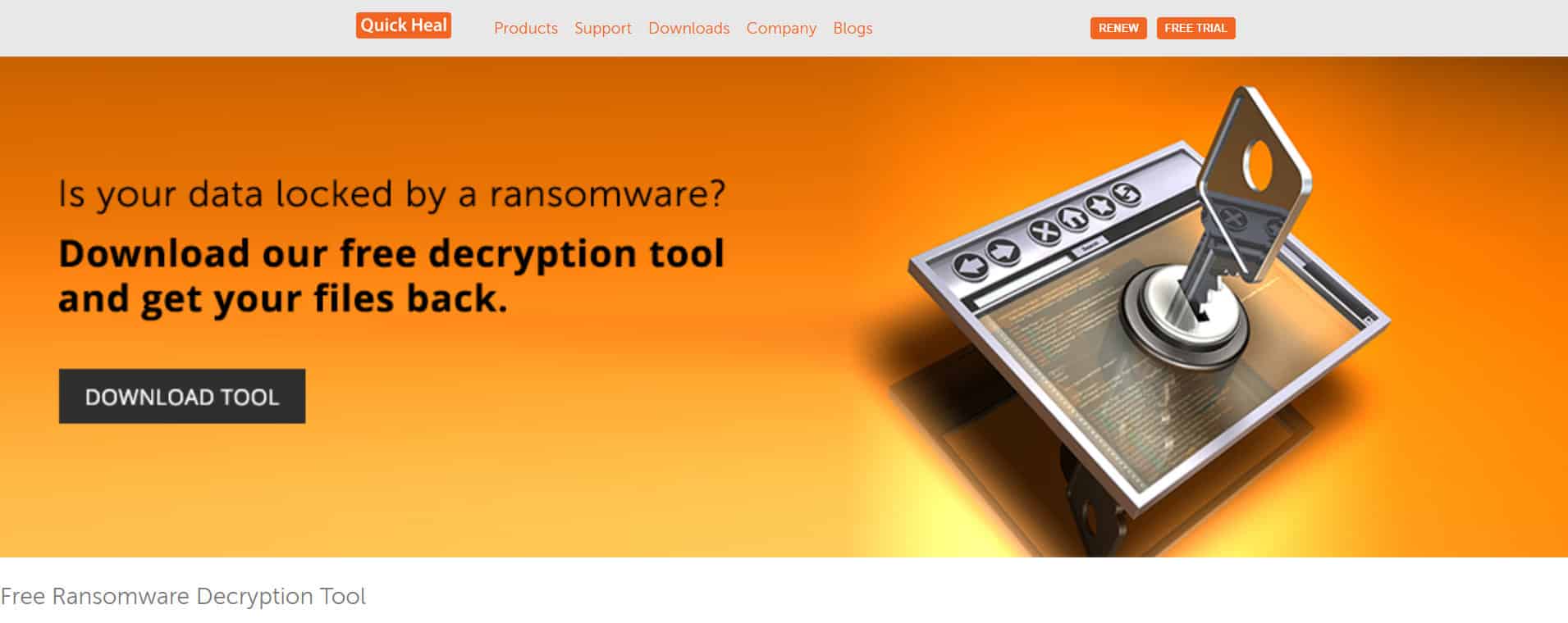 Quick Heal Ransomware Decryption Tool