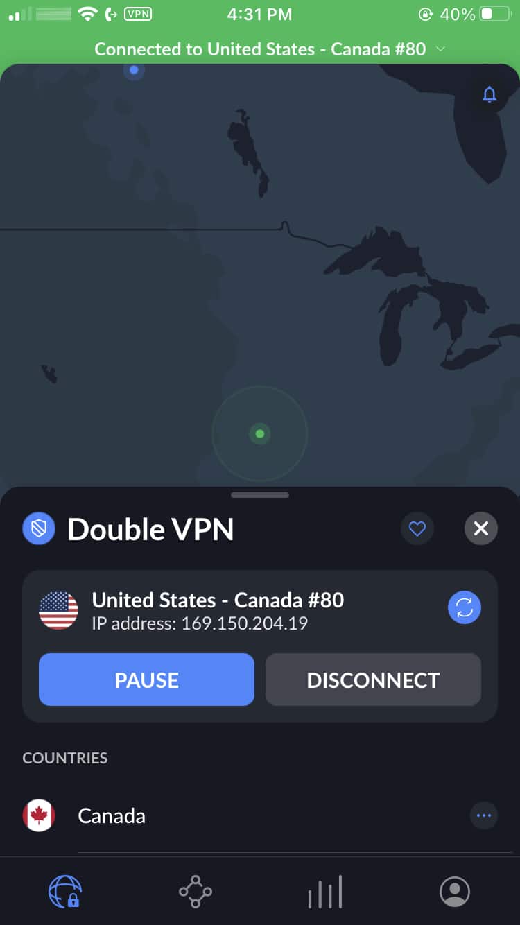 NordVPN - Aplicación para iOS