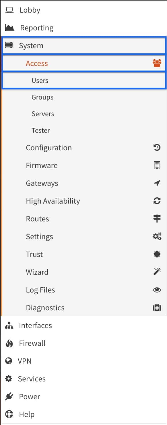 OPNsense - OpenVPN Server - Go To System_Access_Users