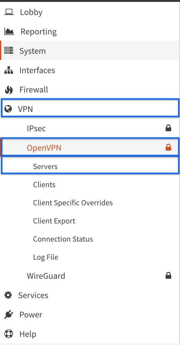 OPNsense - OpenVPN Server - Go To VPN_OpenVPN_Servers