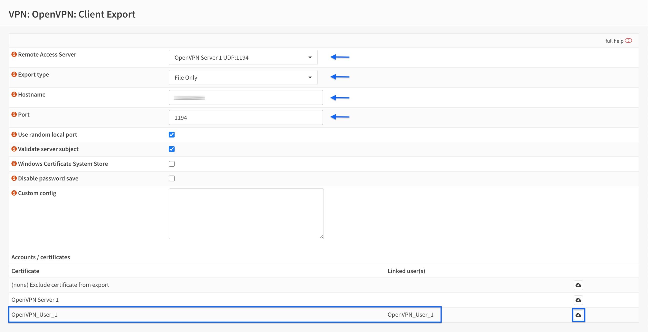 OPNsense - OpenVPN Server - Configure & Download Client Configuration