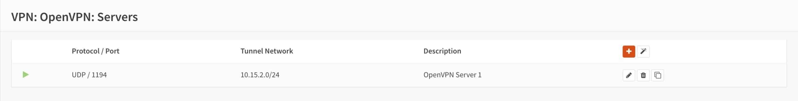 OPNsense - OpenVPN Server - OpenVPN Server Created
