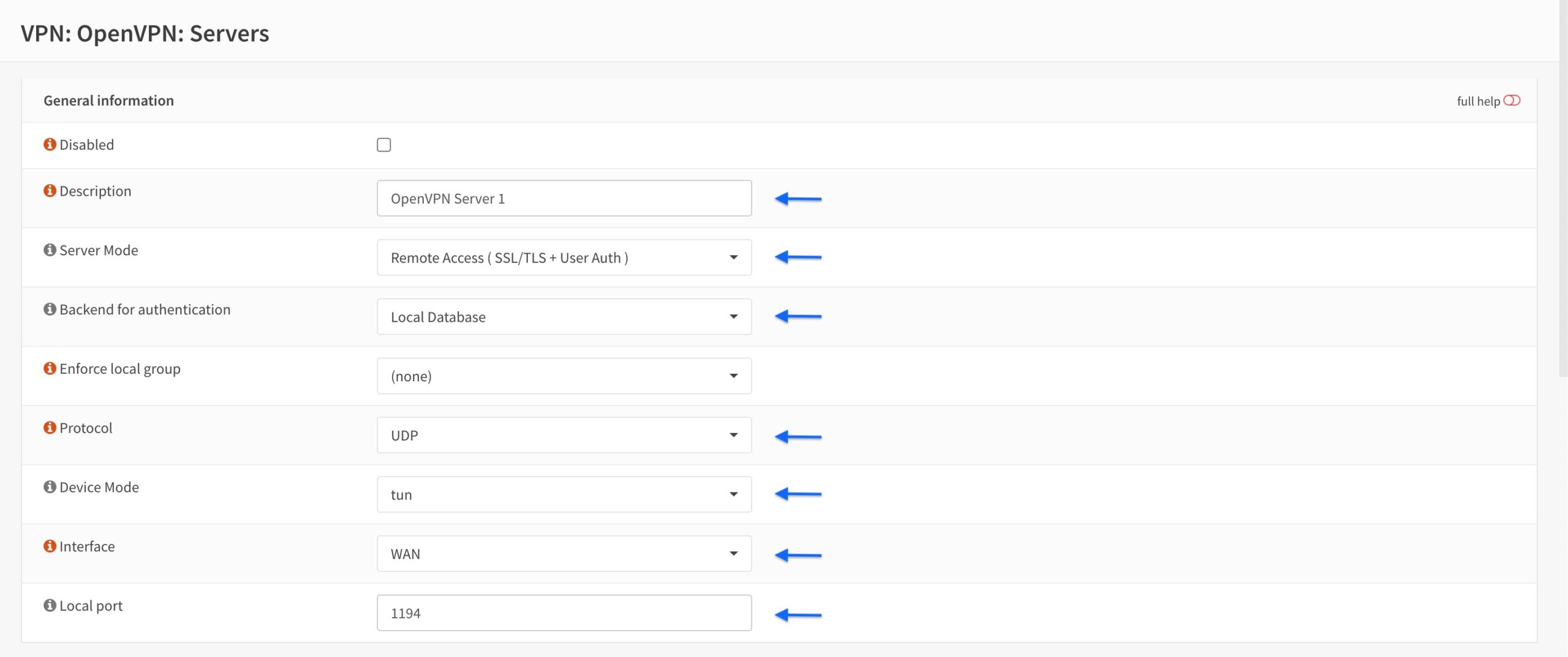OPNsense - OpenVPN Server - General Information