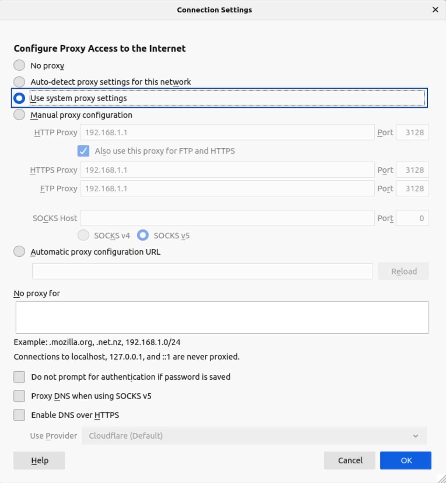 OPNsense - Squid - Firefox - System Proxy