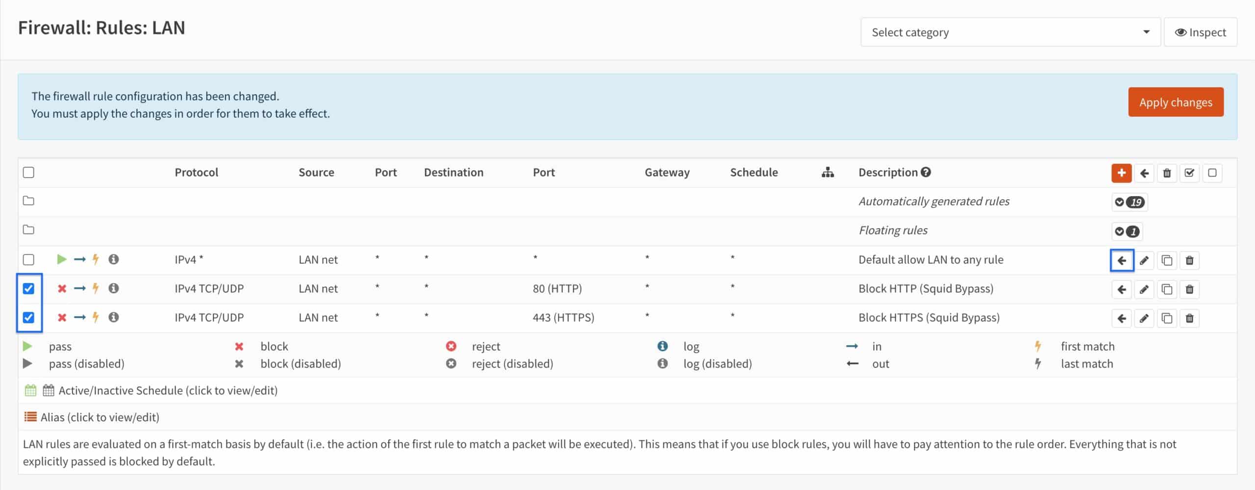OPNsense - Squid - Move Rules To Top