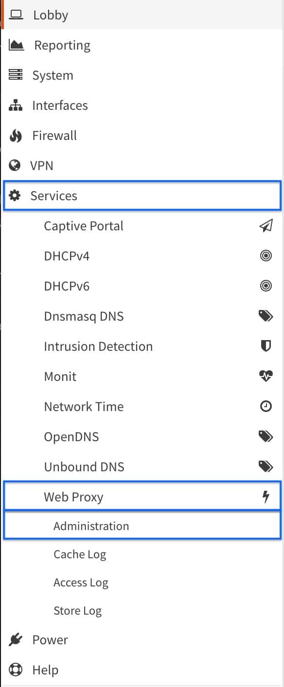 OPNsense - Squid - Services-WebProxy-Administration