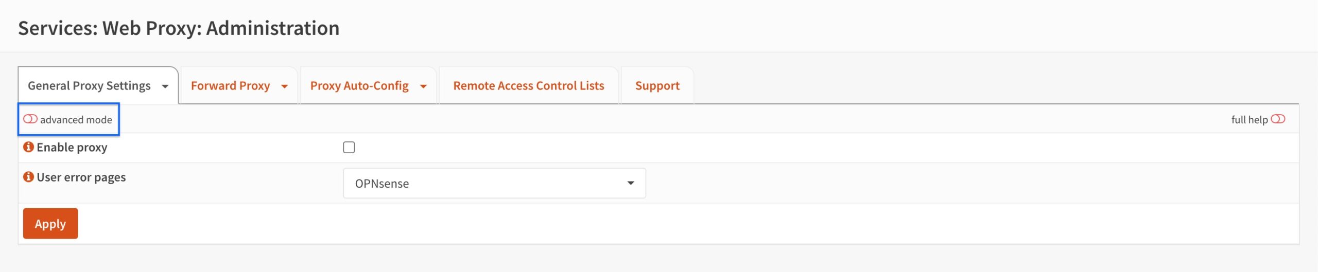 OPNsense - Squid - Adbvanced Mode