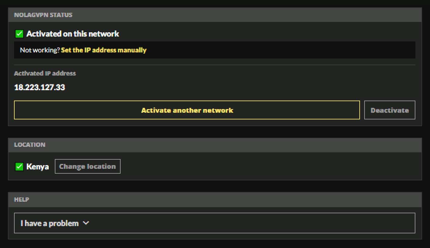 NoLagVPN - Service_Activated