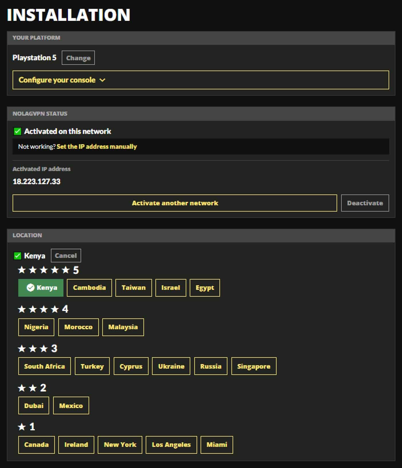 NoLagVPN - Change_Servers