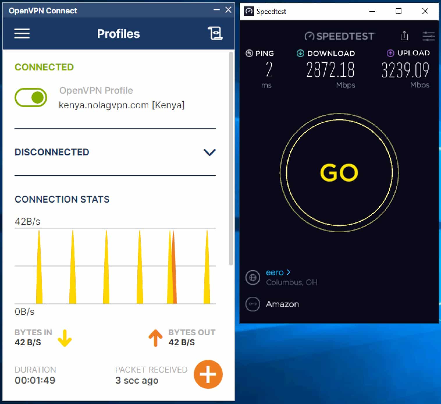 NoLagVPN - SpeedTest1