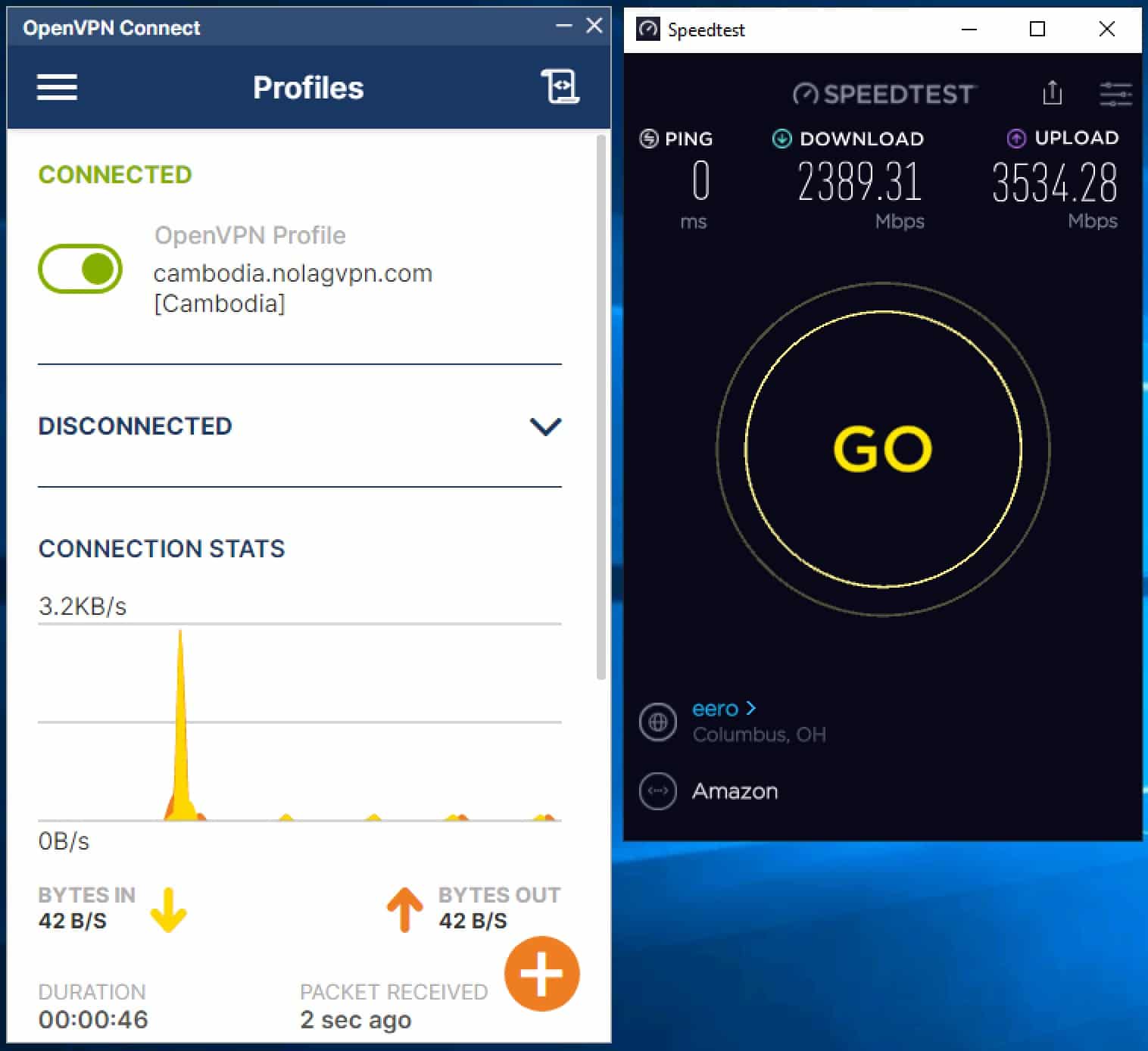NoLagVPN - SpeedTest2