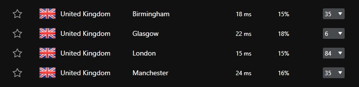 IPVanish UK servers
