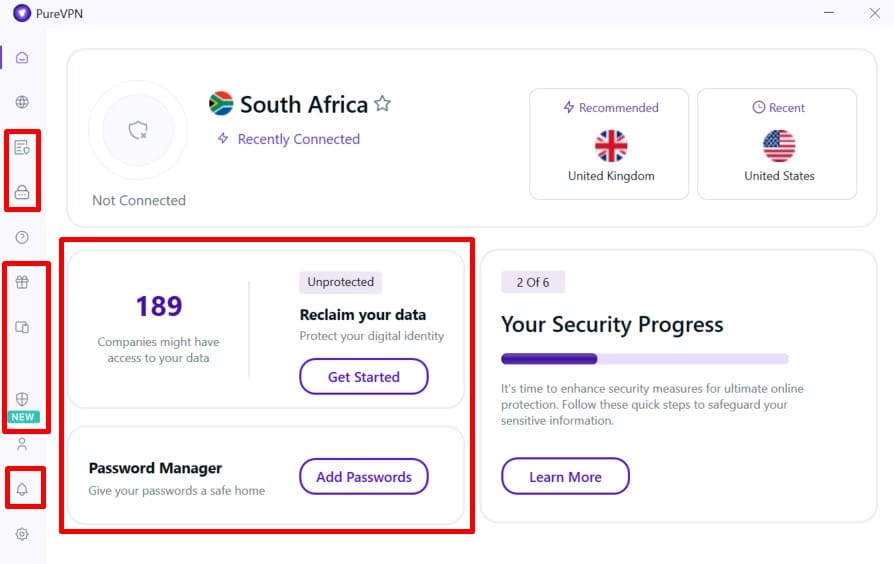 Screenshot showing the amount of space PureVPN dedicates to pushing its pricier plans
