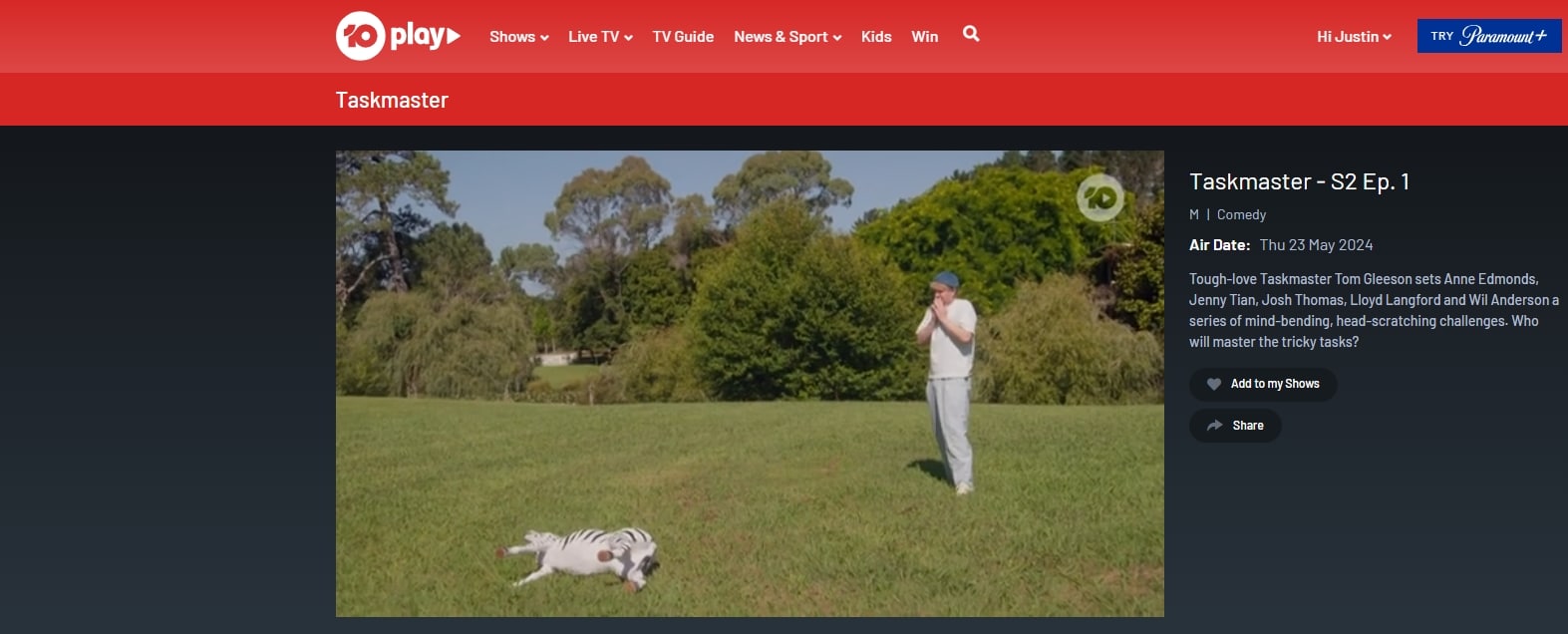 Streaming 10Play using NordVPN.