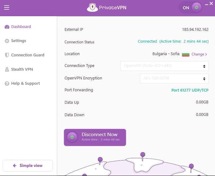 IPVanish port forwarding.