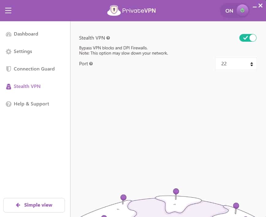 PrivateVPN's Stealth VPN.