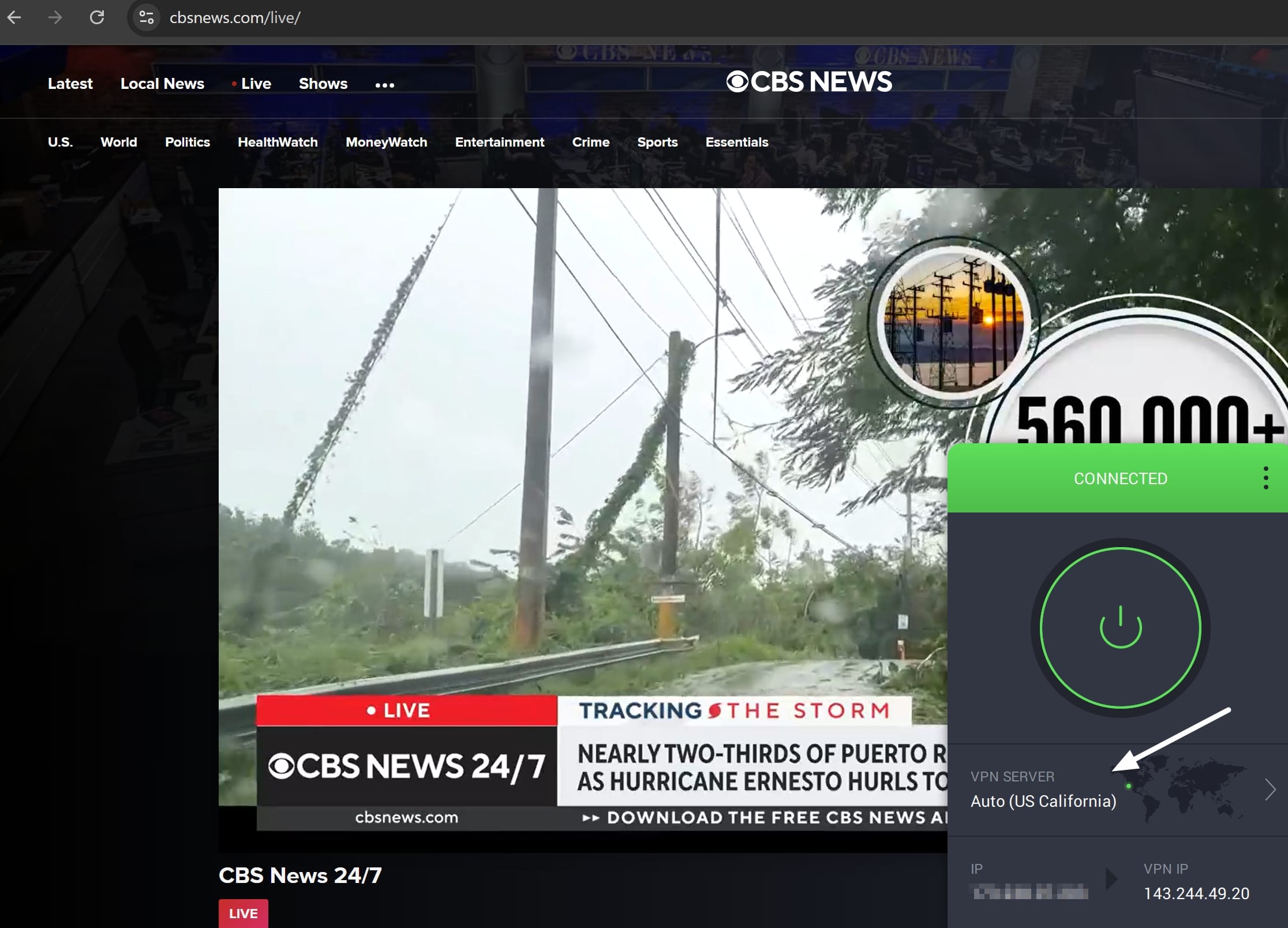 PIA accessing CBS News
