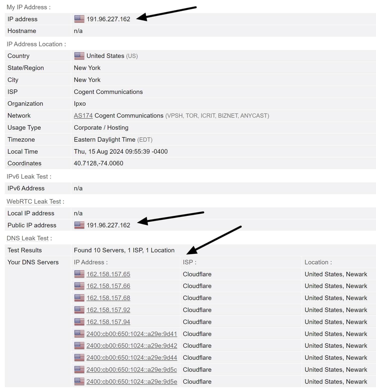 Private Internet Access didn't leak our IP address
