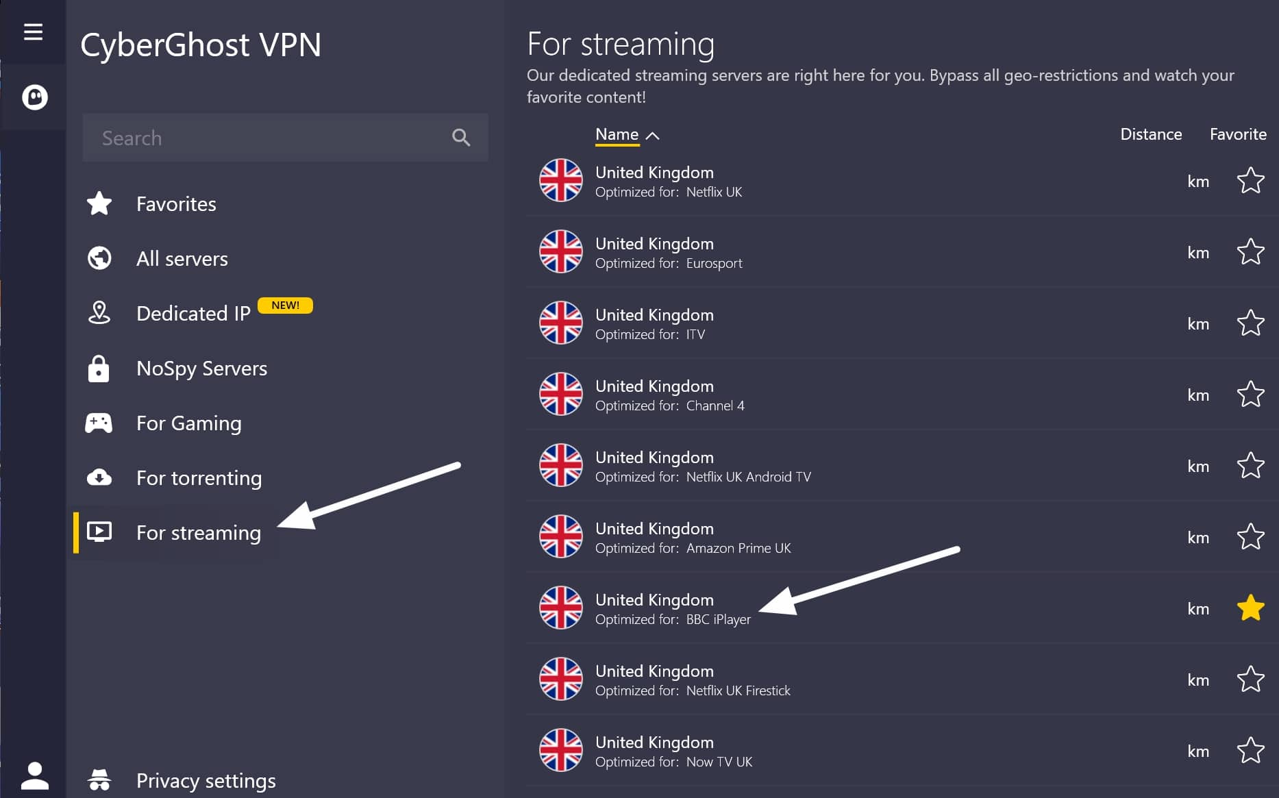 CyberGhost for streaming