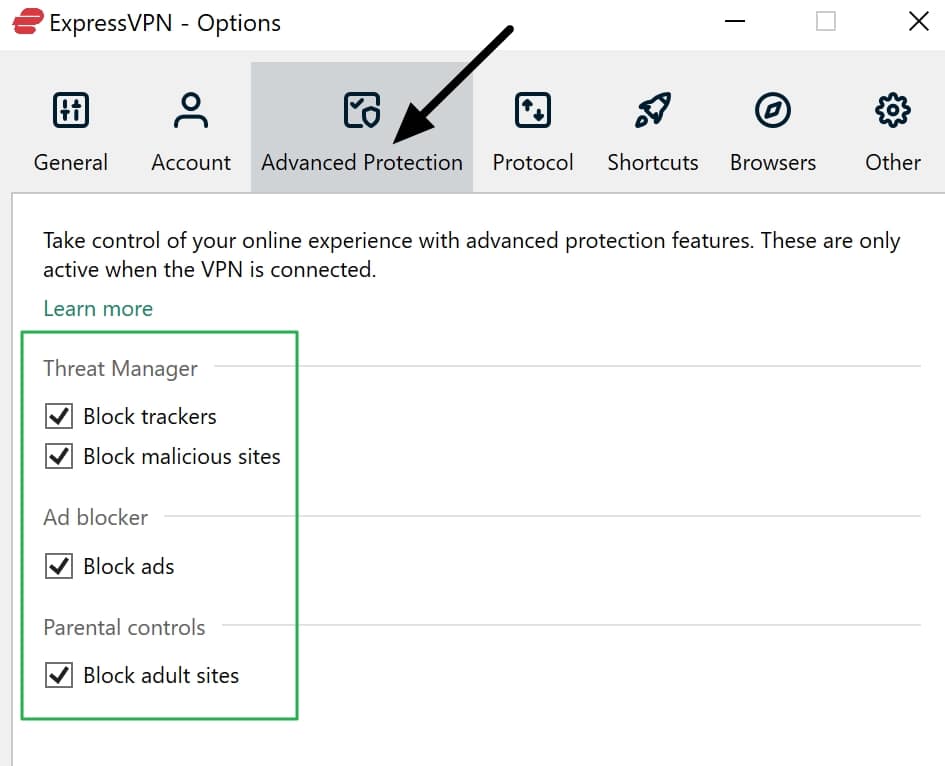 ExpressVPN DNS-basierten Werbe- und Tracker-Blocker