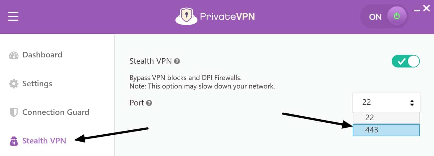 PrivateVPN Stealth Mode