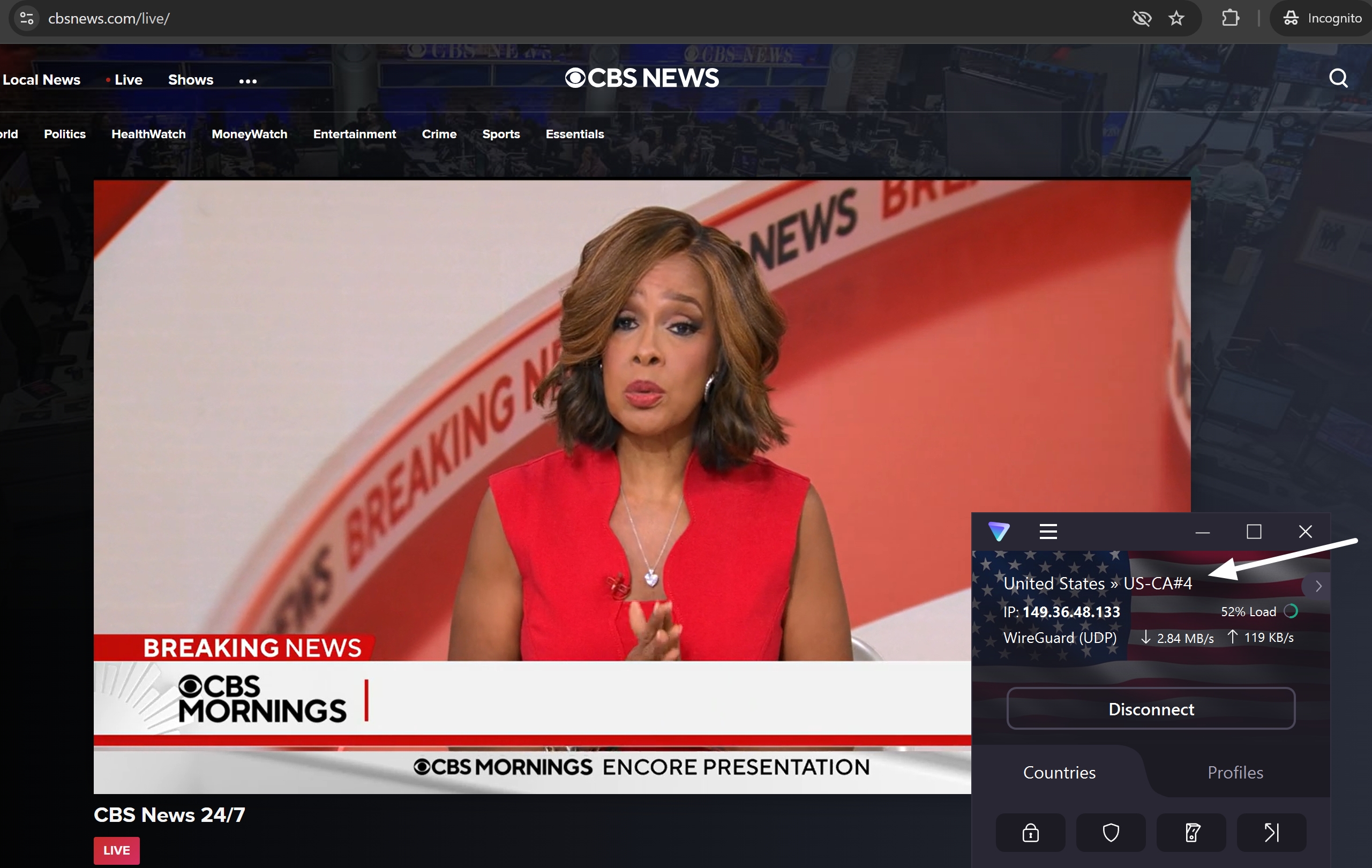 ProtonVPN working with CBS