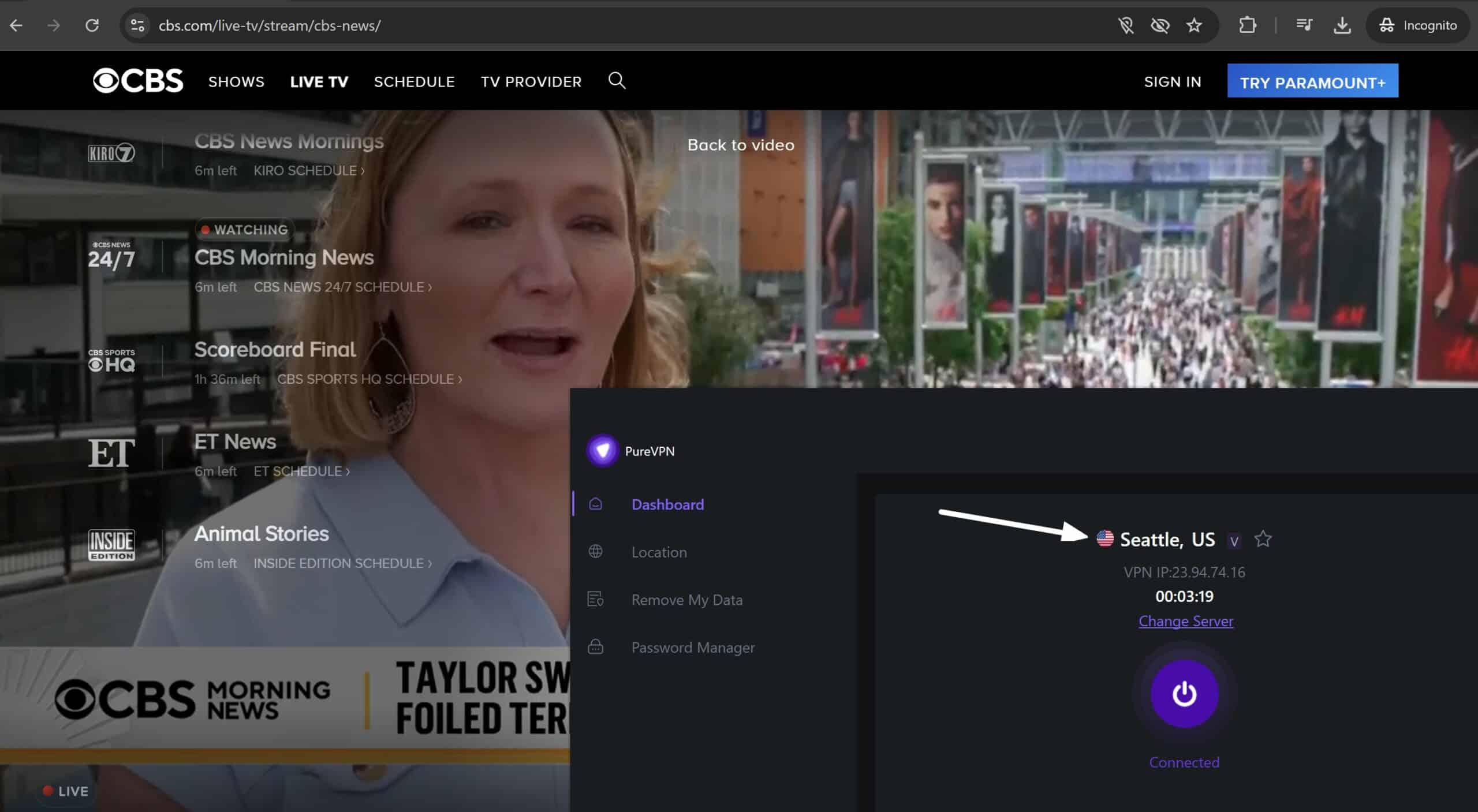 PureVPN with CBS