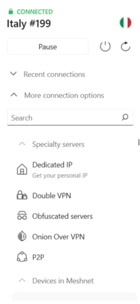 NordPVN specialty servers.