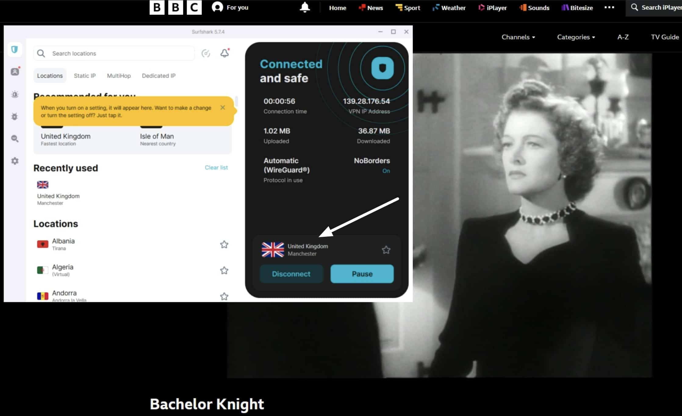 Surfshark streaming BBC