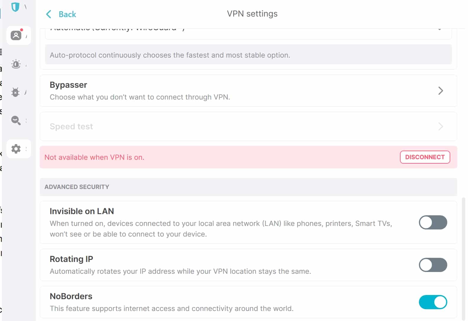 Surfshark VPN settings