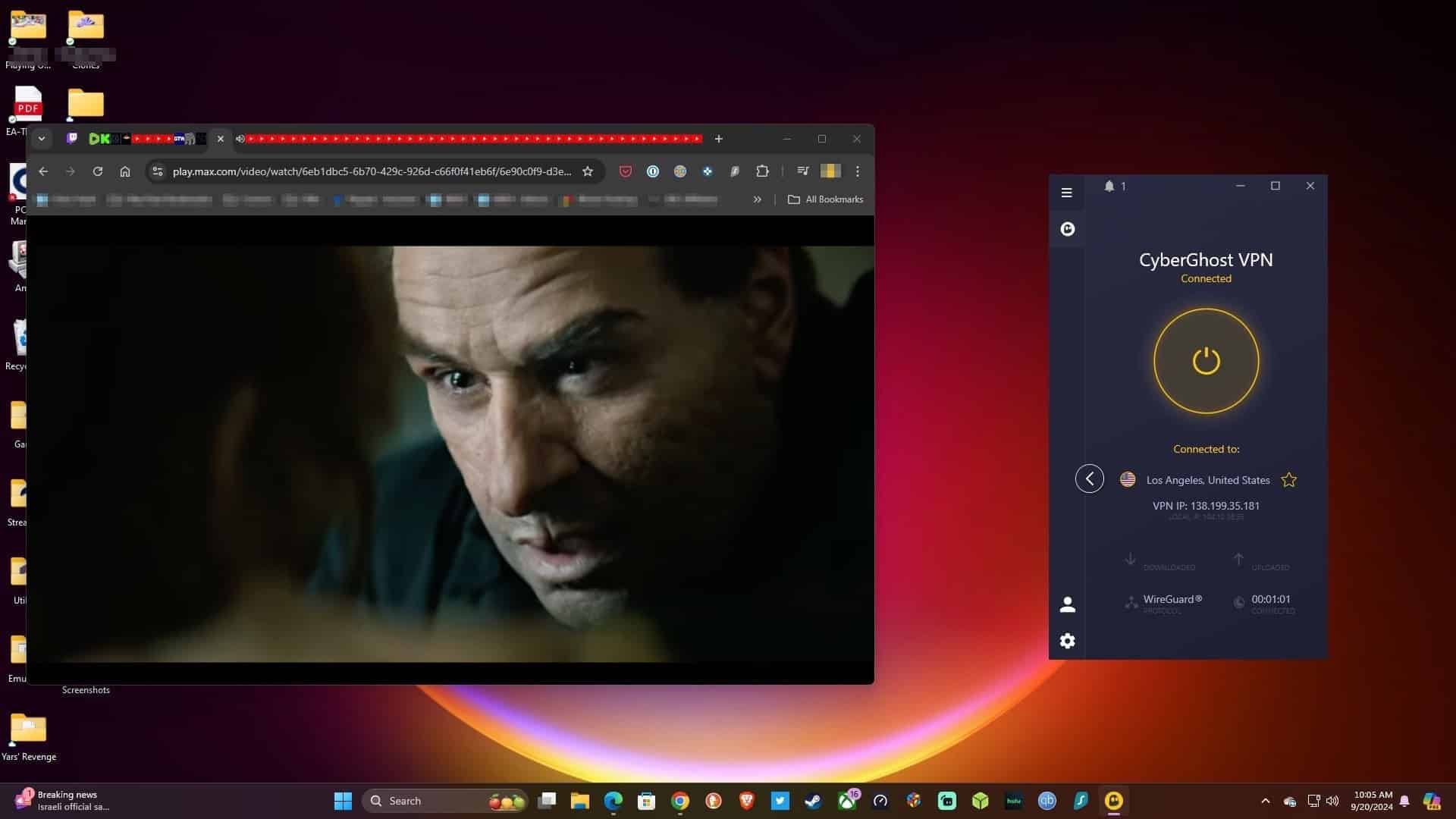 Streaming content from Max US.