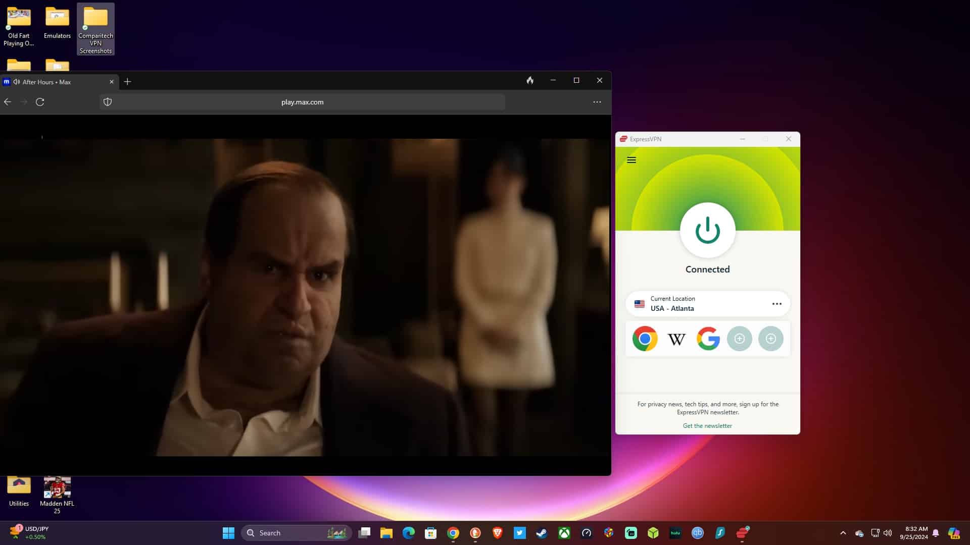 Streaming the US version of Max.