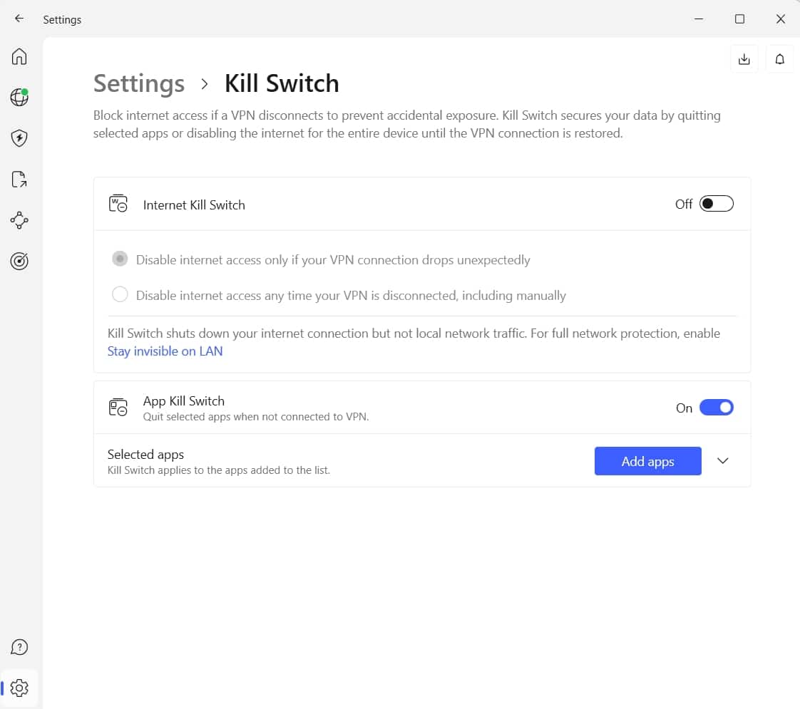 NordVPN's kill switch.