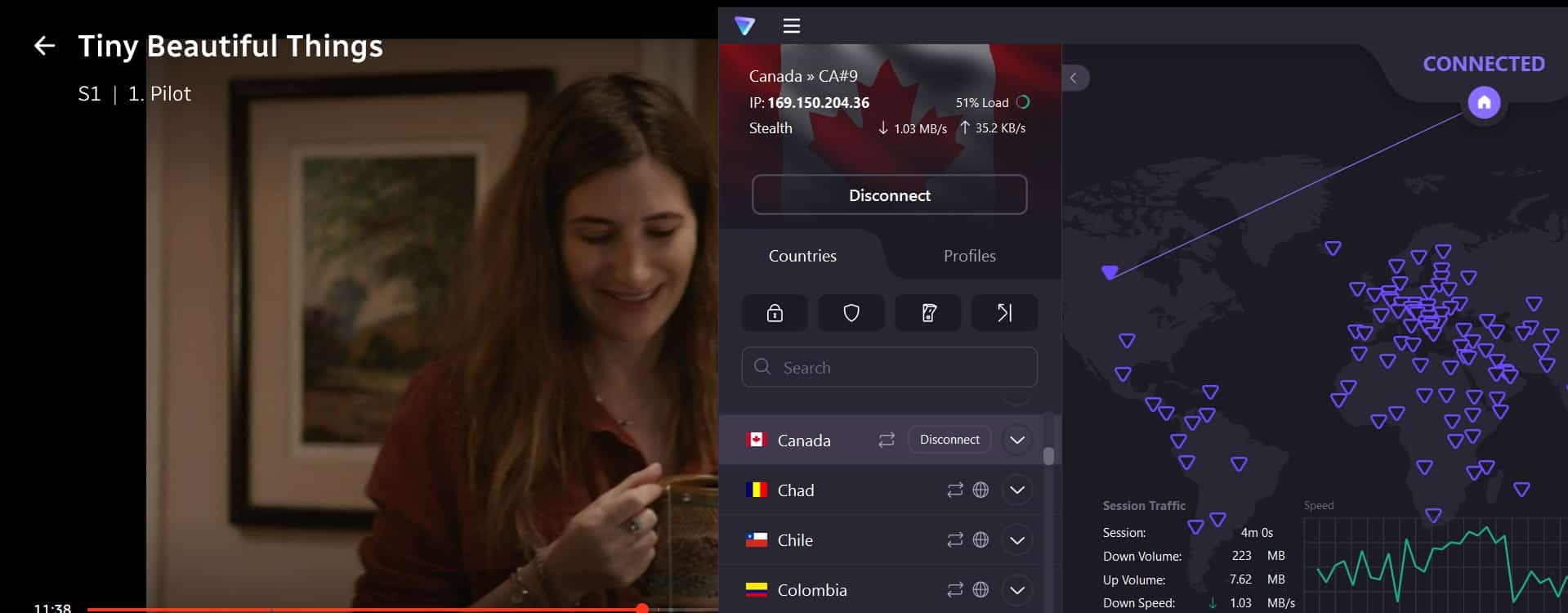 Streaming CBC with ProtonVPN active