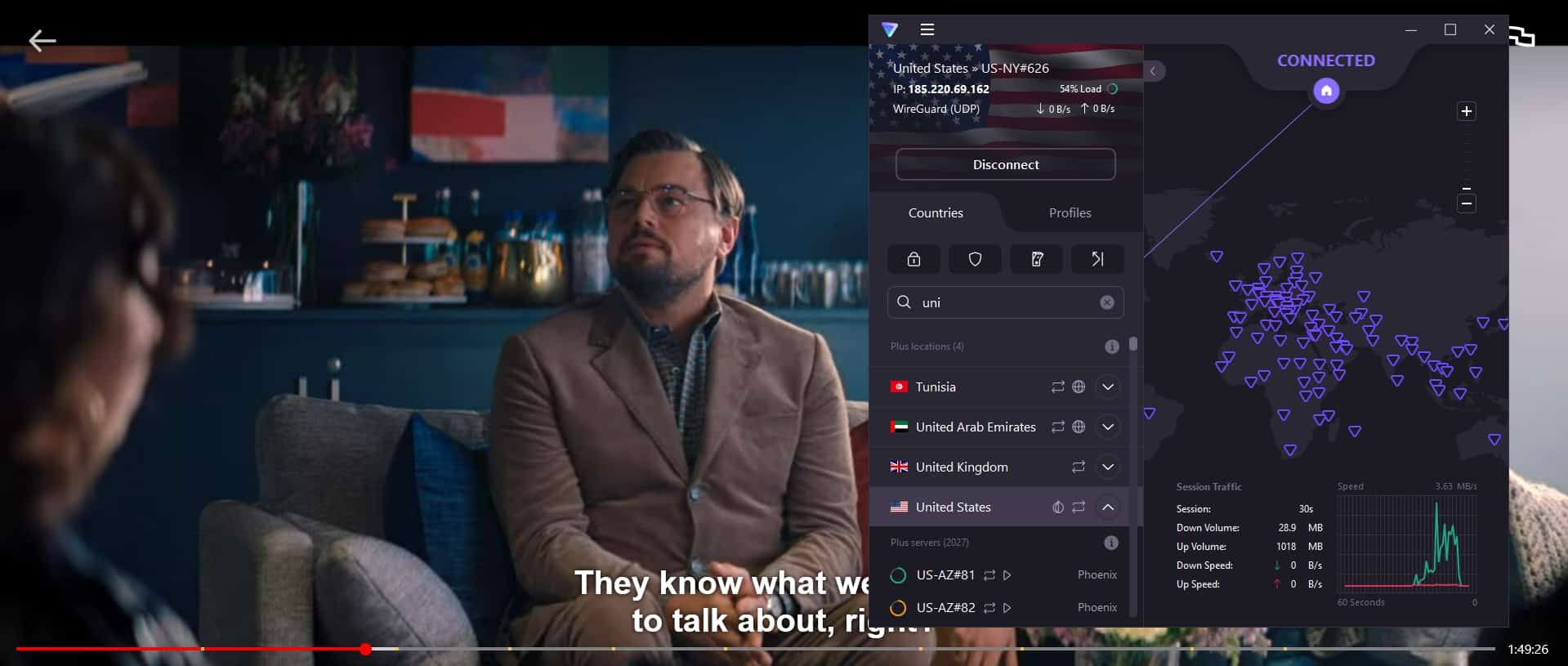 Streaming Netflix using ProtonVPN.