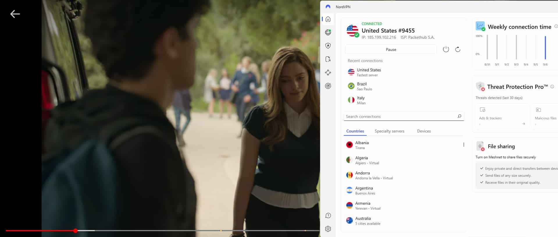 Watching Netflix with NordVPN