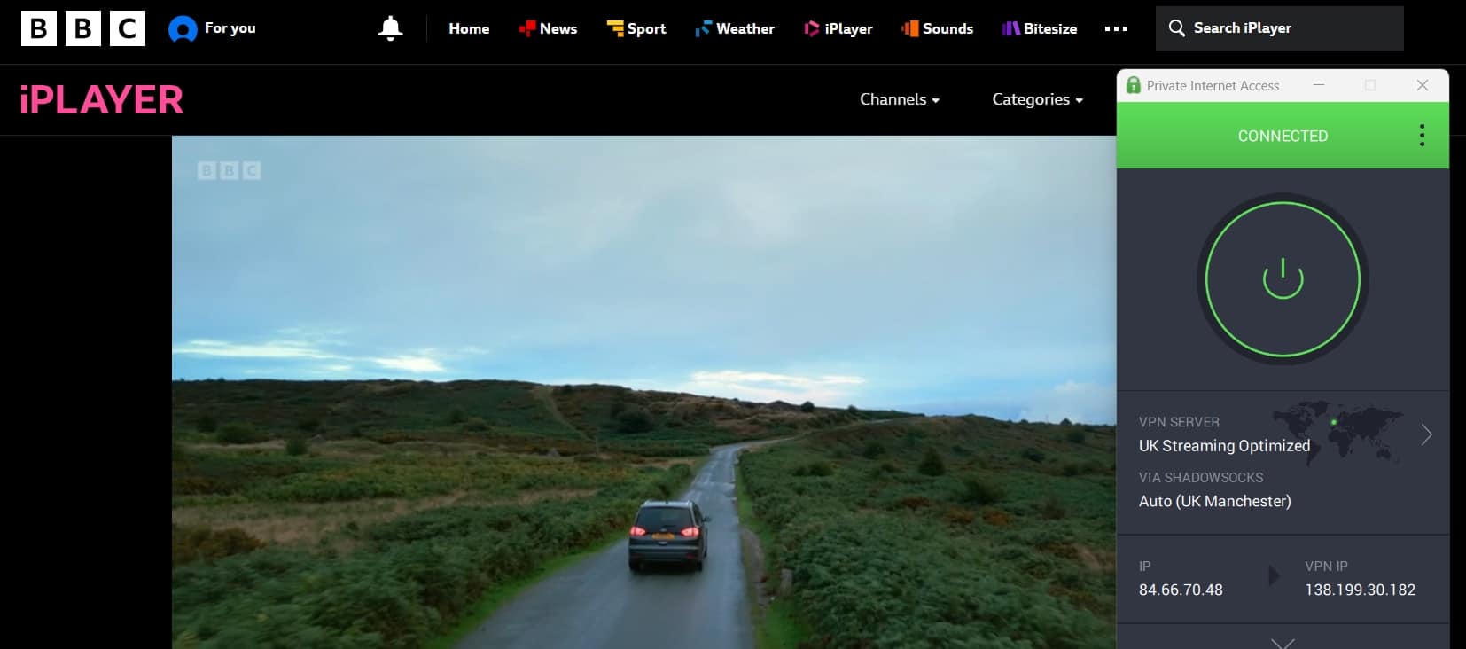 Streaming BBC iPlayer.