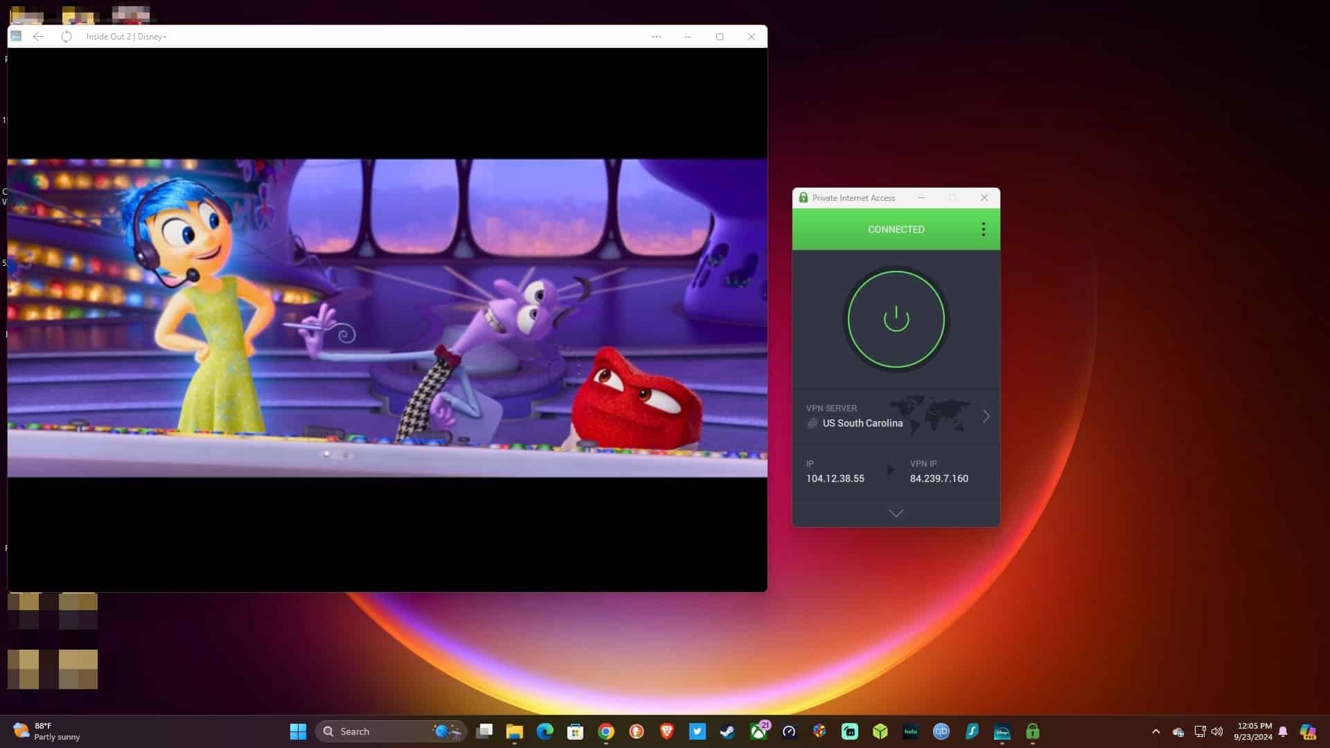 Streaming Disney Plus.